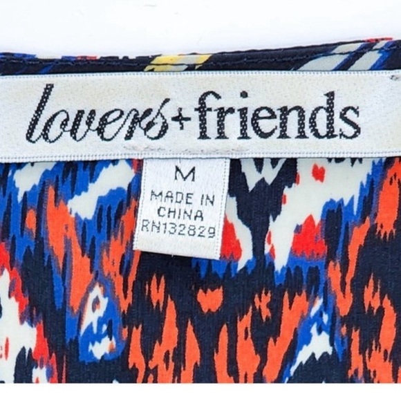 EXCELLENT CONDITION! lovers and friends long sleeve colorful blouse size M - Picture 7 of 12